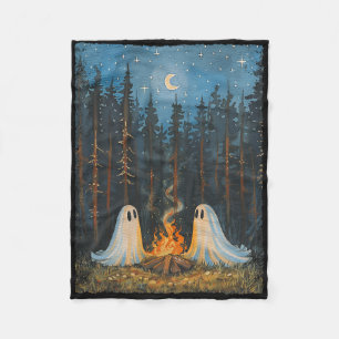 Cobertor De Velo Vintage Ghost Campfire Camping Lover Forest Gothic
