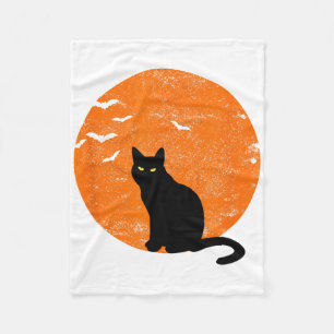 Cobertor De Velo Vintage Halloween Black Cat Costume Retro Moon Cat