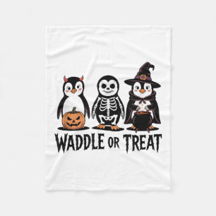 Cobertor De Velo Vintage Halloween Penguin Trick Ou Waddle Spooky _