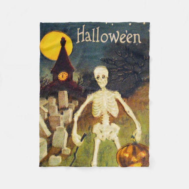 Cobertor De Velo Vintage Halloween - Sr. Bones (Frente)