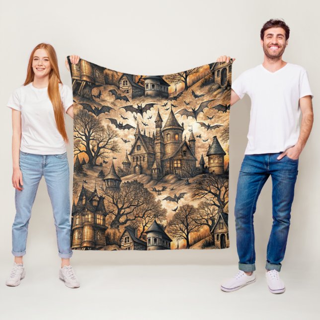 Cobertor De Velo Vintage Haunted House (In Situ)