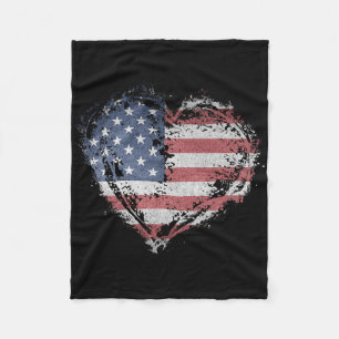 Cobertor De Velo Vintage Heart Shirt American Flag Usa Patriotic 4t