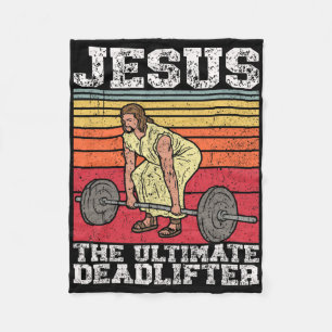 Cobertor De Velo Vintage Jesus, O Último Deadlifador Engraçado Gym 