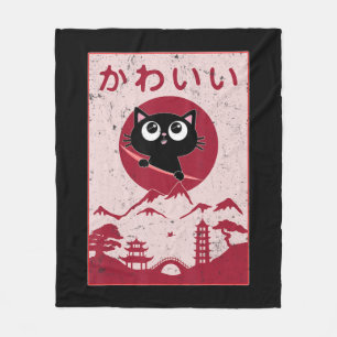 Cobertor De Velo Vintage Kawaii Cat Anime Japonês Gift Girls Boys