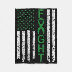 Cobertor De Velo Vintage Luta Saúde Mental Fita Verde Bandeira EUA 