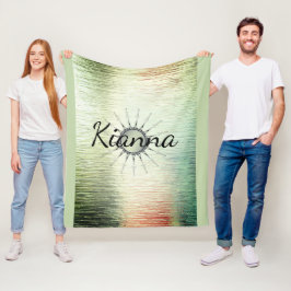 Cobertor De Velo Vintage Mandala em Ombre Green Personalizado