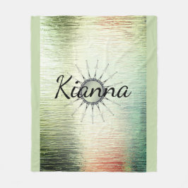 Cobertor De Velo Vintage Mandala em Ombre Green Personalizado