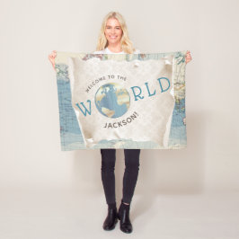 Cobertor De Velo Vintage Map Baby Blanket