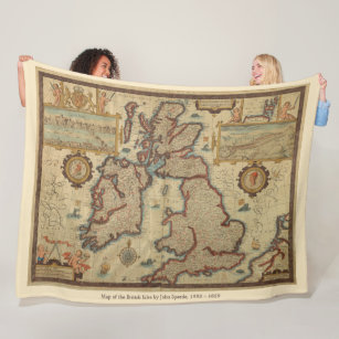 Cobertor De Velo Vintage Map of the British Isles, 1552 - 1629