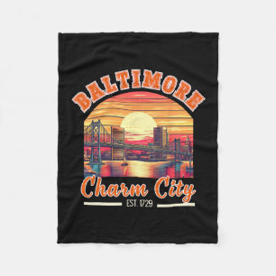 Cobertor De Velo Vintage Maryland Ltimore Charm City Viagem Retro S