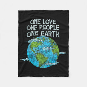 Cobertor De Velo Vintage One Love One Pessoas Planet Climate Change