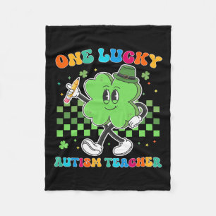 Cobertor De Velo Vintage One Lucky Autism Professora Rua Patrick Da