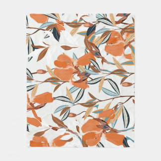 Cobertor De Velo Vintage Orange Iris Floral