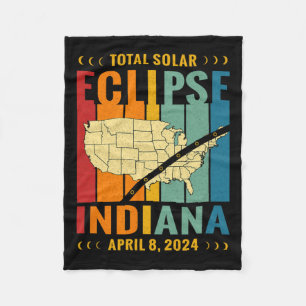 Cobertor De Velo Vintage Path Of Totality Solar Eclipse Abril 8 202