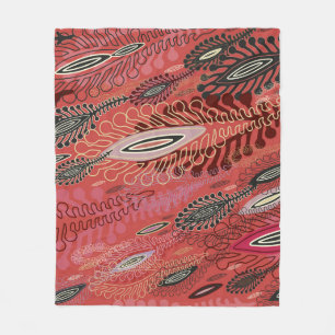 Cobertor De Velo Vintage Peafowl Vermelho Decorativo Sem Olhos Padr