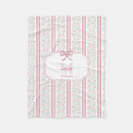 Cobertor De Velo Vintage Pink Floral Wildflowers Coquette Bow