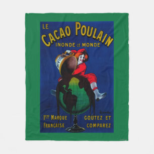 Cobertor De Velo Vintage PosterEurope de Poulain do cacau