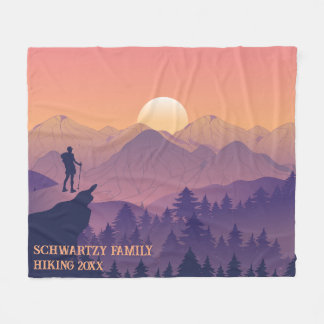 Cobertor De Velo Vintage Púrpura Amarelo Hike Sunset