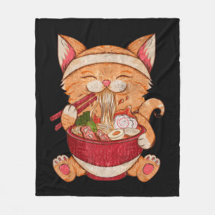 Cobertor De Velo Vintage Ramen Cat Comida Japonesa Raparigas Animas