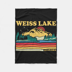 Cobertor De Velo Vintage Retro Familiar Férias Alabama Weiss Lake