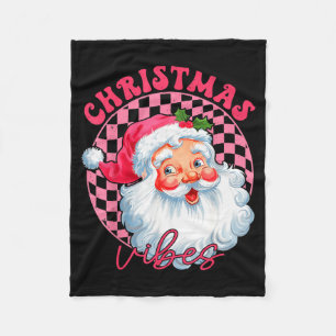 Cobertor De Velo Vintage Retro Nk Papai Noel Vibes De Natal Groovy