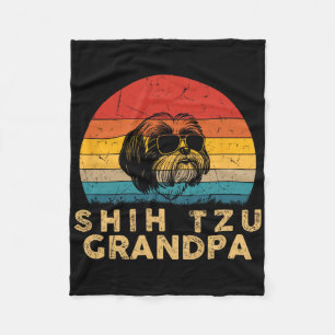 Cobertor De Velo Vintage Retro Shih Tzu Avô Amante de Cachorro Pai 