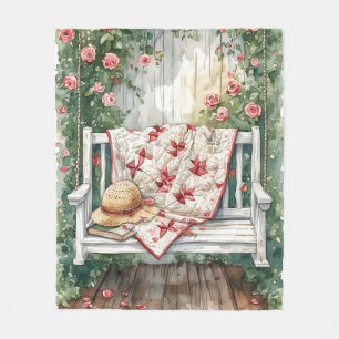 Cobertor De Velo Vintage Rosa Swing com Quilt Charm