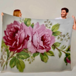Cobertor De Velo Vintage Rose Elegance Fleece Blanket