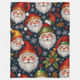 Cobertor De Velo Vintage Santa Claus Christmas Collection