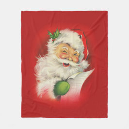 Cobertor De Velo Vintage Santa Claus Natal