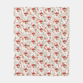 Cobertor De Velo Vintage Santa Fleece Blanket