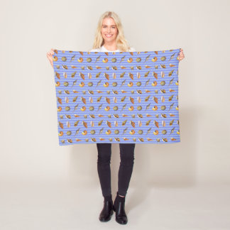 Cobertor De Velo Vintage Seashell Pattern Fleece Blanket