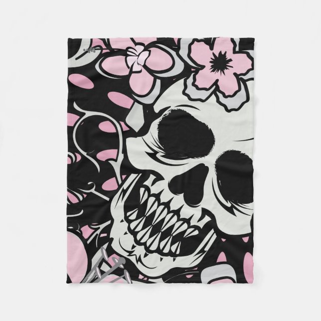 Cobertor De Velo Vintage Skull (Frente)