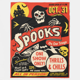 Cobertor De Velo Vintage Spook Show Poster Grande Folheto