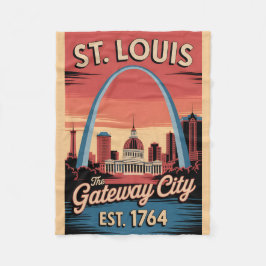 Cobertor De Velo Vintage St. Louis Missouri Retro Travel Poster