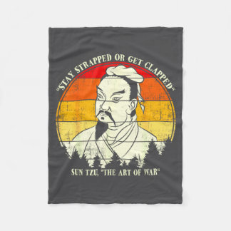 Cobertor De Velo Vintage Stay Strapped Or Get Clapped Funny Sun Tzu