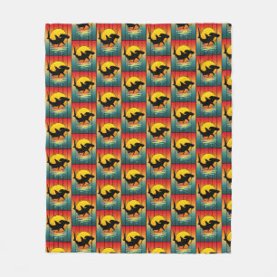 Cobertor De Velo Vintage Sunset Hammerhead Shark