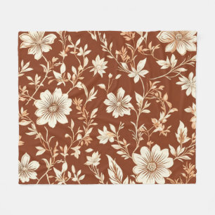 Cobertor De Velo Vintage Terracotta Seamless Boho Floral Patterno
