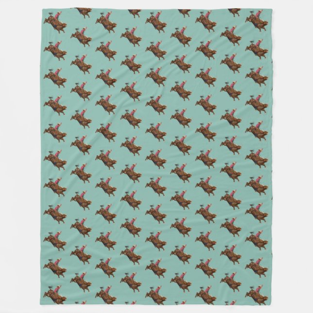 Cobertor De Velo Vintage touro montando cowboy (Frente)