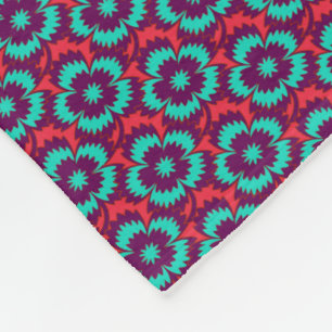 Cobertor De Velo Vintage turquoise vermelha floral Dianthus Barbatu