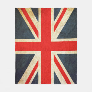 Cobertor De Velo Vintage Union Jack British Flag Fleece Blanket