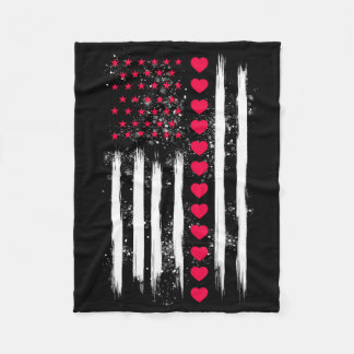Cobertor De Velo Vintage Valentine Day American Flag Heart Perfect