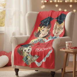 Cobertor De Velo Vintage "Valentine to My Teacher" Retro Graduation