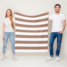 Cobertor De Velo Vintage Vertical Stripes Mocha Mousse White
