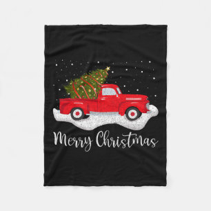 Cobertor De Velo Vintage Wagon Árvore De Natal No Carro Xmas Red Tr