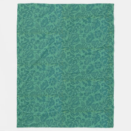Cobertor De Velo Vintage William Morris Floral Patterno Green