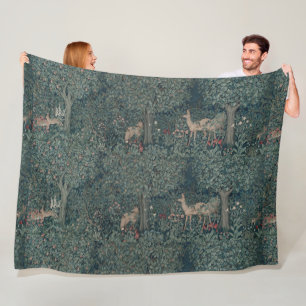 Cobertor De Velo Vintage William Morris Greenery Animais Florestais