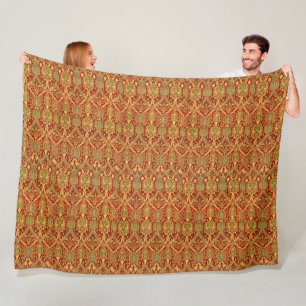 Cobertor De Velo Vintage William Morris Pattern Red Turquoise Doura