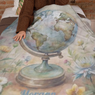 Cobertor De Velo Vintage World Viagem Art Personalizado