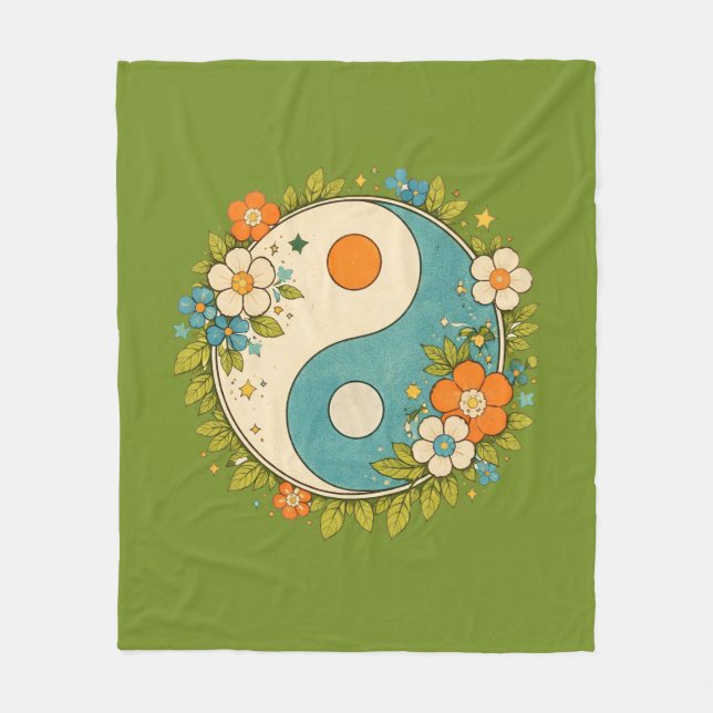 Cobertor De Velo Vintage Yin Yang Symbol                            (Frente)